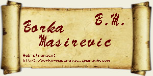Borka Maširević vizit kartica
